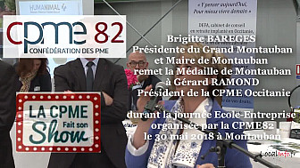 Gérard RAMOND Président de la CPME Occitanie, mis en avant par Brigitte BAREGES maire de Montauban à la journée de la CPME82 @CPMEoccitanie #CPME82